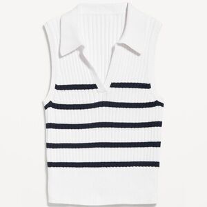 Old Navy Ribbed Tank Top - White and Black Stripes